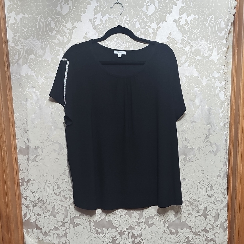 89th & Madison Black Boxy Short Sleeve Tee